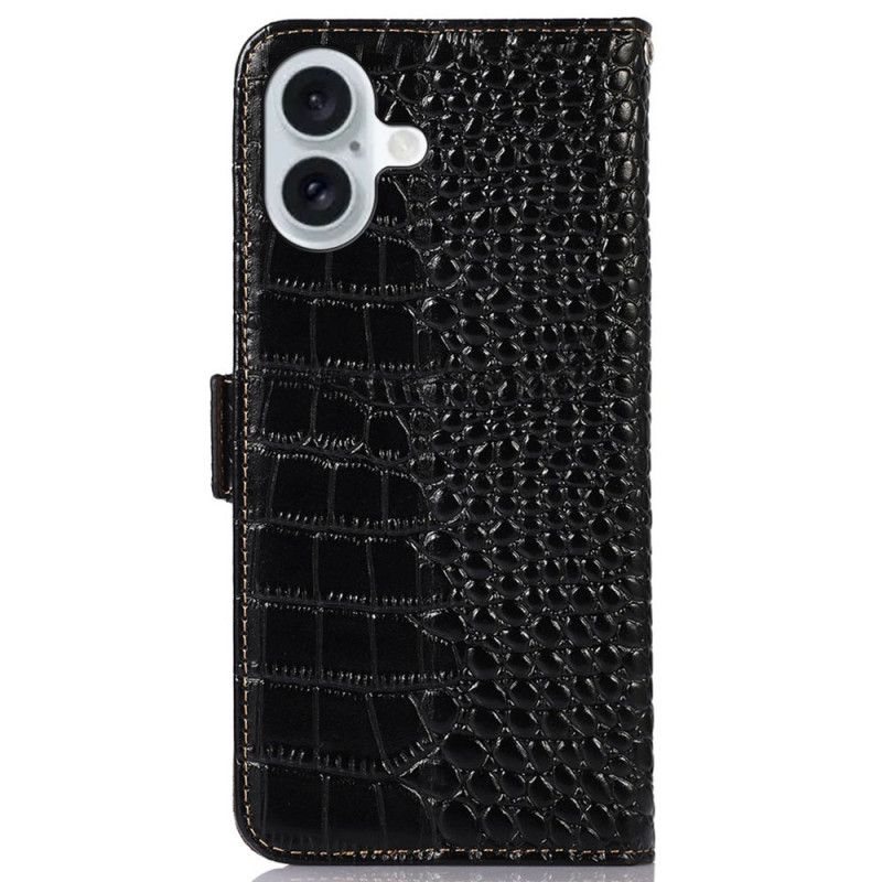 Etui Folio iPhone 16 Tekstura Krokodyla