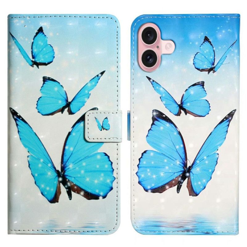 Etui Folio iPhone 16 Trzy Motyle Etui Ochronne