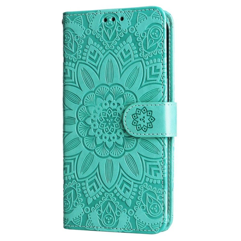 Etui Folio iPhone 16 Wzór Słonecznika Z Paskiem