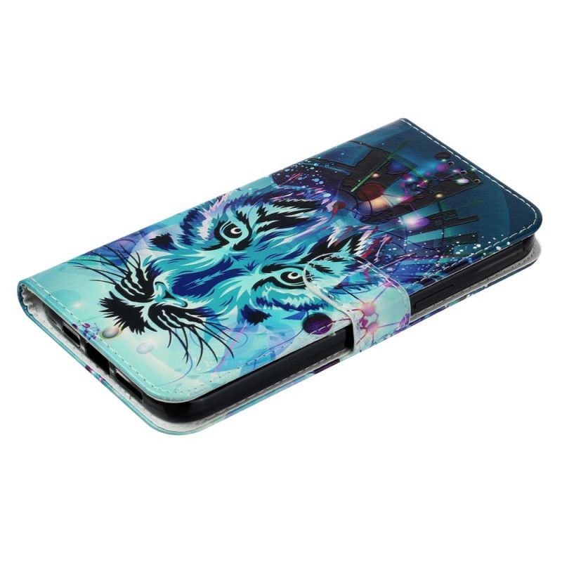 Etui Folio iPhone 16 Wzór Wilka Z Paskiem