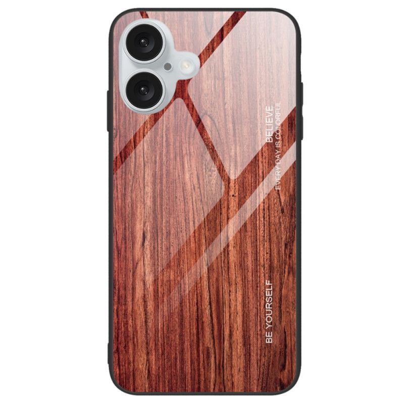 Etui iPhone 16 Drewno Ze Szkła Hartowanego