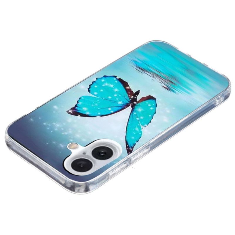 Etui iPhone 16 Niebieski Motyl