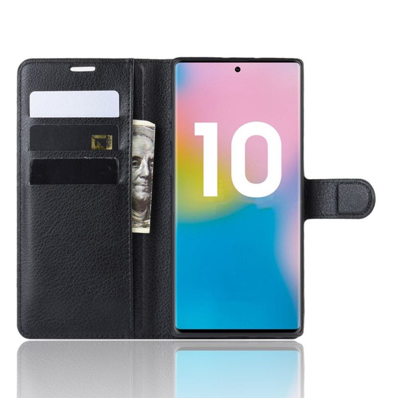 Etui Folio Samsung Galaxy Note 10 Plus Biały Czarny Klasyczne Kolory