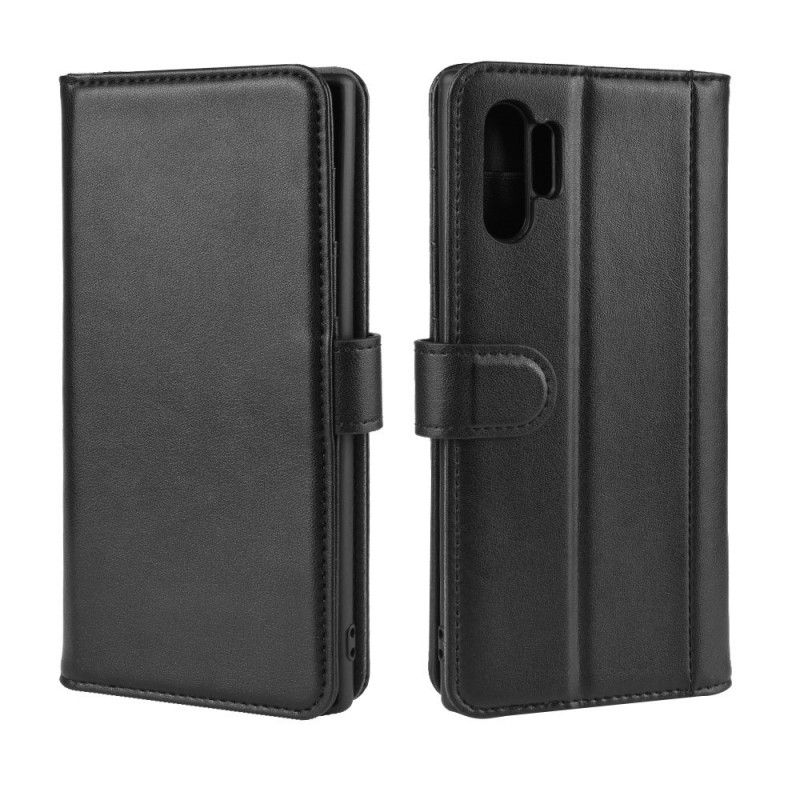 Etui Folio Samsung Galaxy Note 10 Plus Brązowy Czarny Dwoina Skóry Etui Ochronne