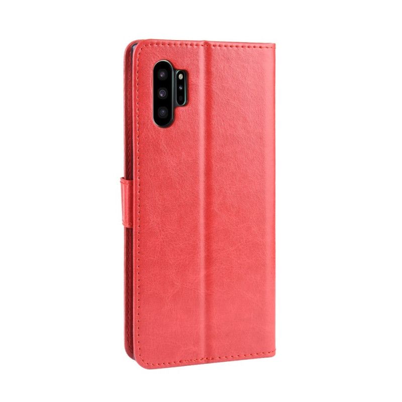 Etui Folio Samsung Galaxy Note 10 Plus Czerwony Czarny Efektowna Sztuczna Skóra Etui Ochronne