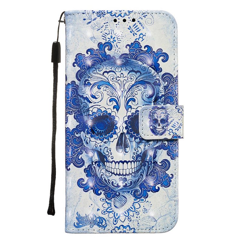 Etui Folio Samsung Galaxy Note 10 Plus Niebieska Czaszka Etui Ochronne