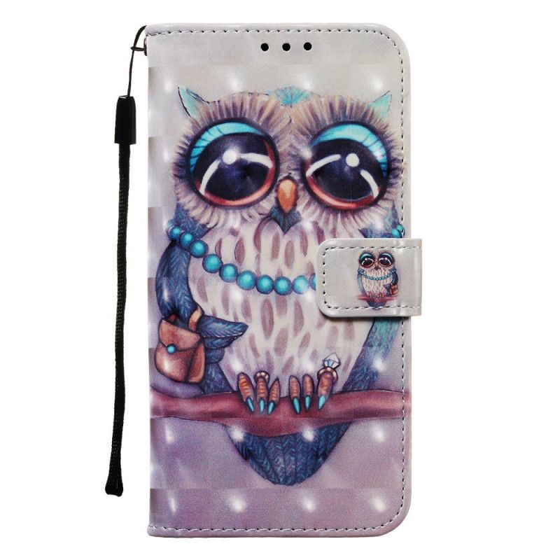 Etui Folio Samsung Galaxy Note 10 Plus Panna Sowa Ze Stringami