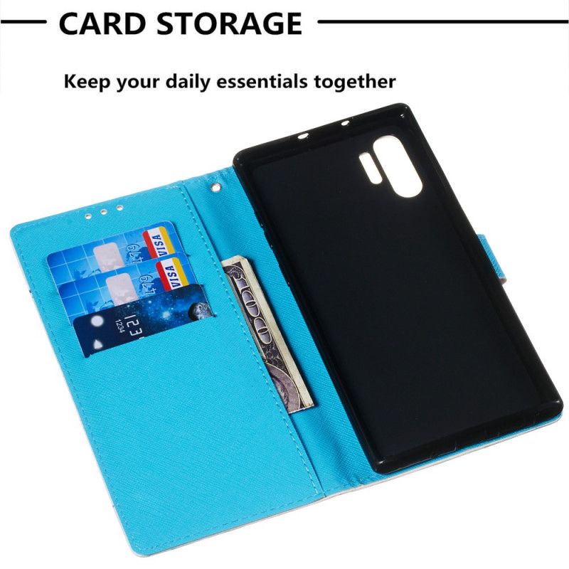 Etui Folio Samsung Galaxy Note 10 Plus Panna Sowa Ze Stringami