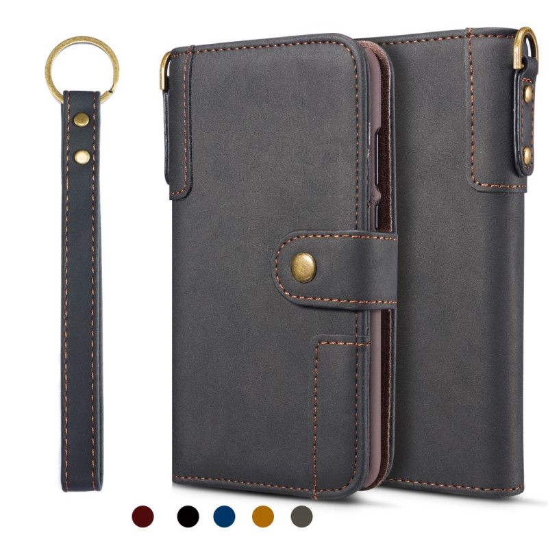 Etui Folio Samsung Galaxy Note 10 Plus Zielony Czerwony Portfel Premium W Stylu Vintage