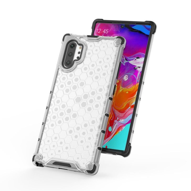 Etui Samsung Galaxy Note 10 Plus Biały Czarny Styl Plastra Miodu