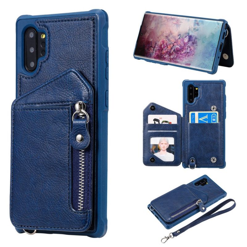 Etui Samsung Galaxy Note 10 Plus Ciemnoniebieski Portfel Na Zamek Etui Ochronne