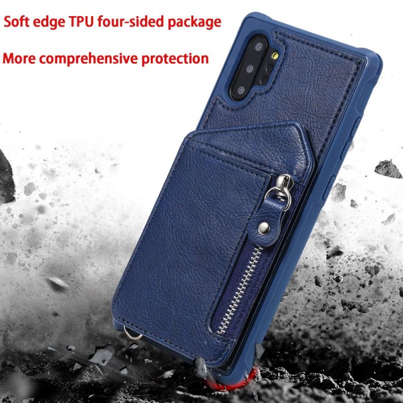 Etui Samsung Galaxy Note 10 Plus Ciemnoniebieski Portfel Na Zamek Etui Ochronne