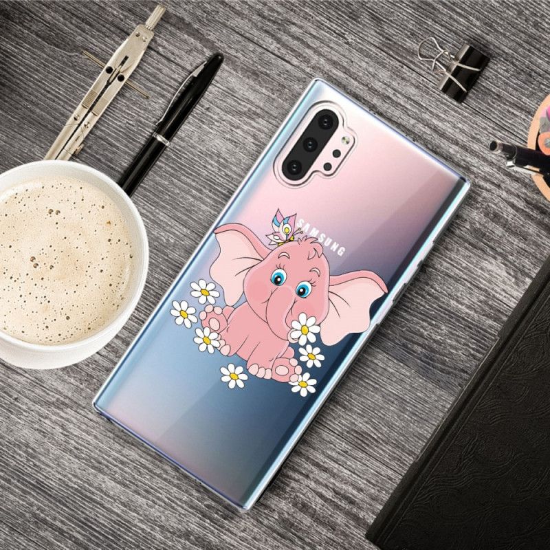 Etui Samsung Galaxy Note 10 Plus Przezroczysty Różowy Słoń