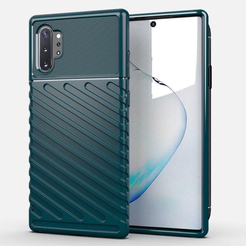 Etui Samsung Galaxy Note 10 Plus Zielony Czarny Seria Grzmotów