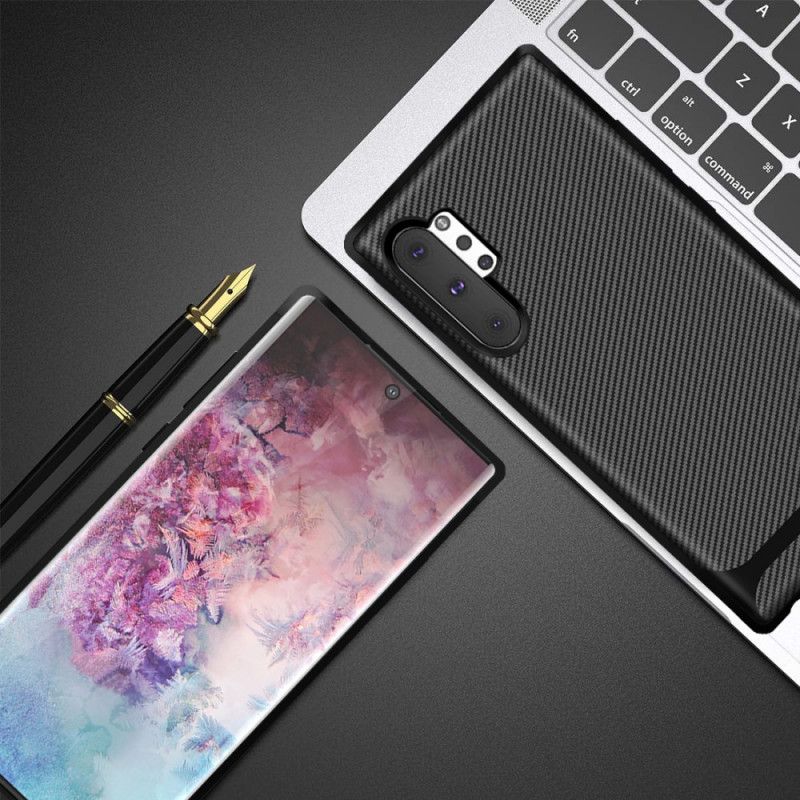 Etui Samsung Galaxy Note 10 Plus Zielony Czarny Twill Z Włókna Węglowego