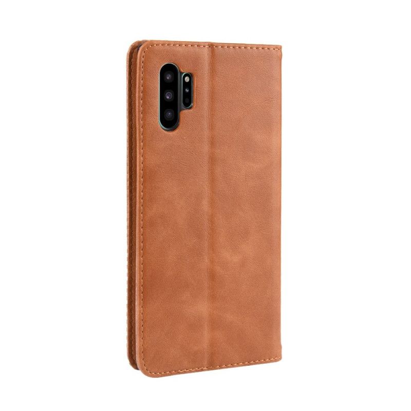 Flip Kotelot Samsung Galaxy Note 10 Plus Czerwony Czarny Stylizowany Efekt Skóry W Stylu Vintage Etui Ochronne