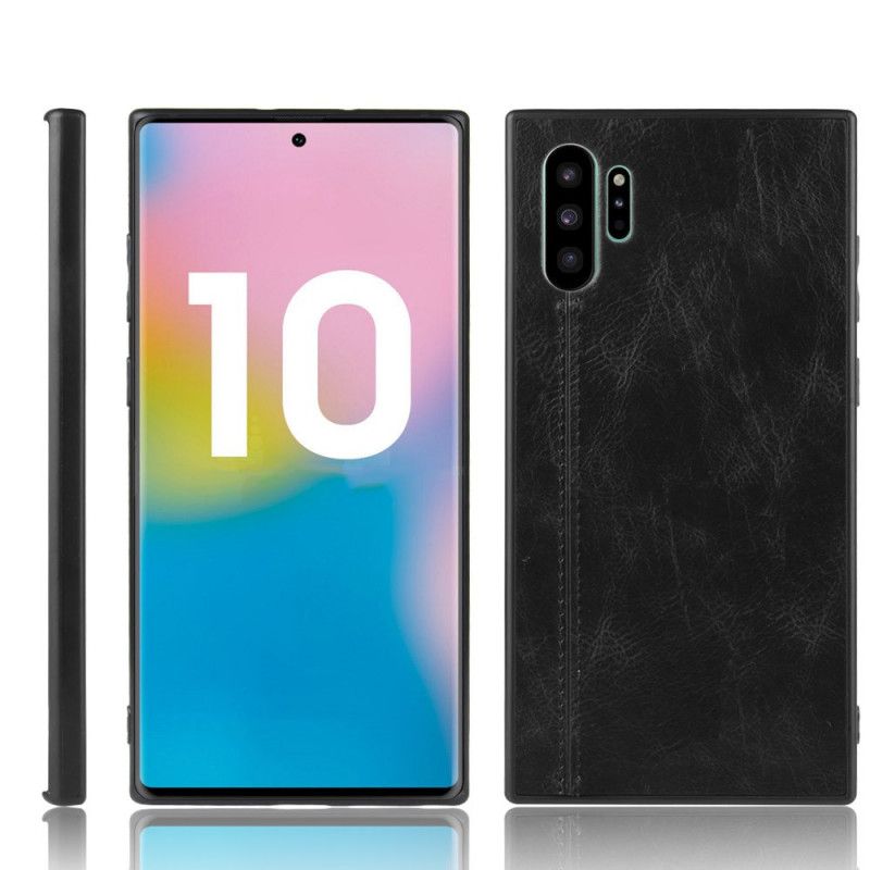 Futerały Samsung Galaxy Note 10 Plus Czerwony Czarny Etui na Telefon Szwy W Stylu Skóry