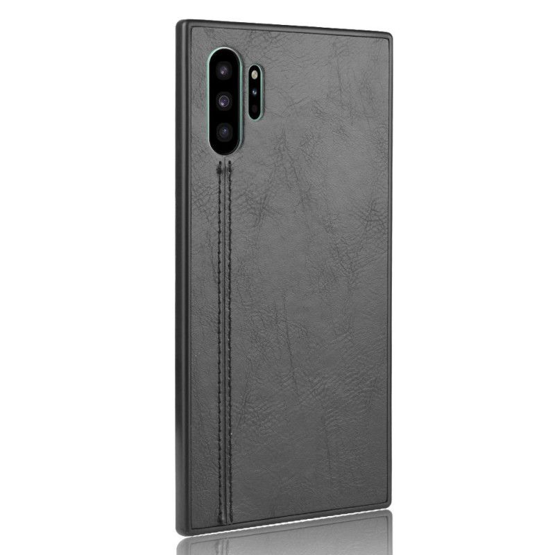 Futerały Samsung Galaxy Note 10 Plus Czerwony Czarny Etui na Telefon Szwy W Stylu Skóry