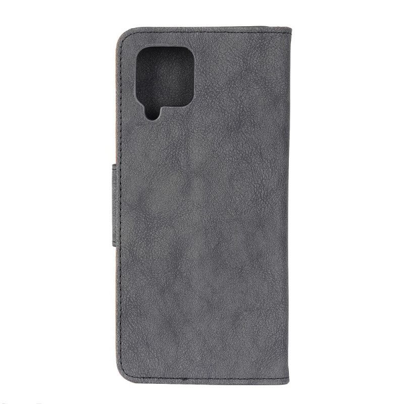 Etui Folio Samsung Galaxy A12 Brązowy Czarny Vintage Klapka Magnetyczna