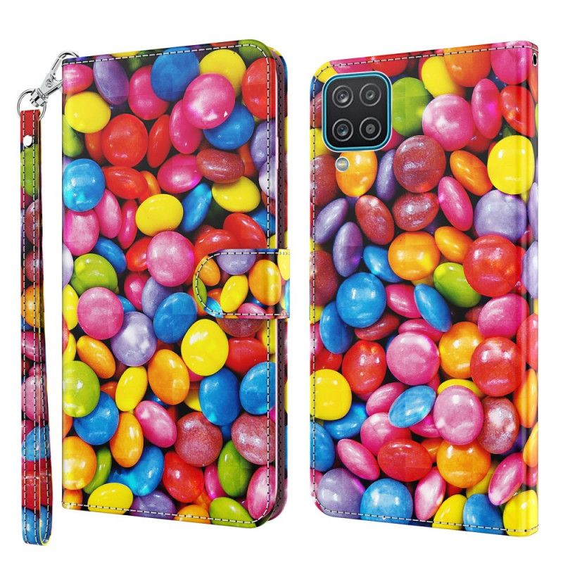 Etui Folio Samsung Galaxy A12 Cukierki Z Paskiem