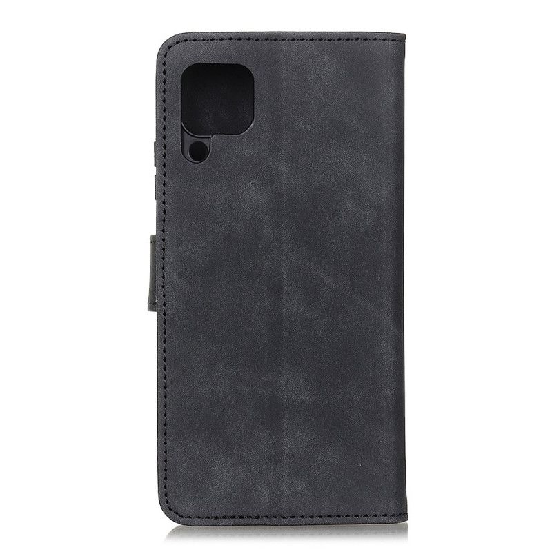 Etui Folio Samsung Galaxy A12 Czerwony Czarny Efekt Skóry Khazneh W Stylu Vintage