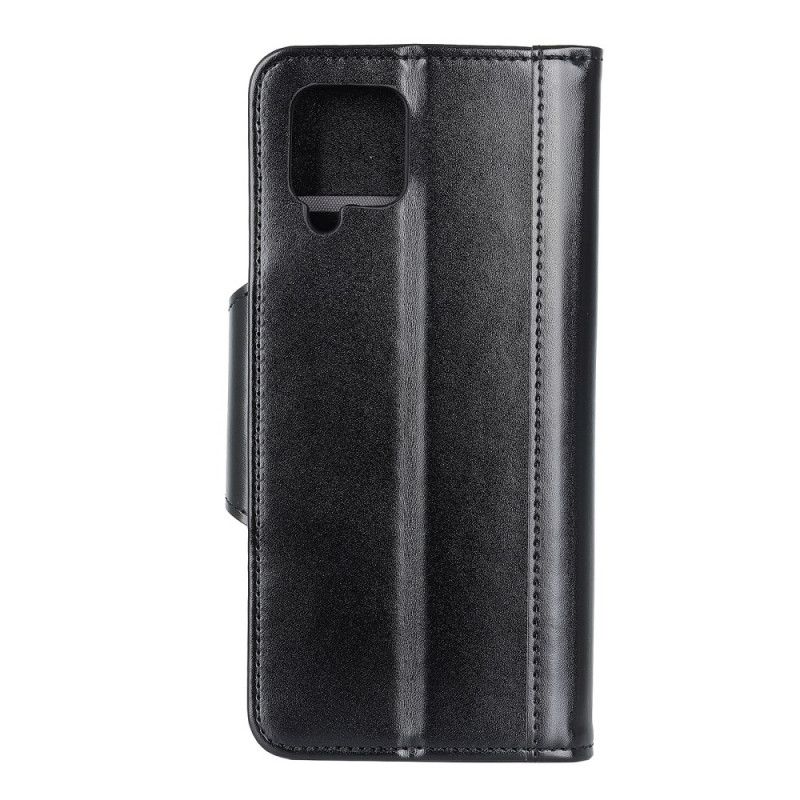 Etui Folio Samsung Galaxy A12 Czerwony Czarny Zapięcie Eleganckie Ze Sztucznej Skóry Etui Ochronne