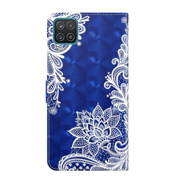 Etui Folio Samsung Galaxy A12 Koronka W Jasnych Punktach Ze Stringami Etui Ochronne