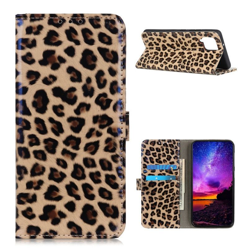 Etui Folio Samsung Galaxy A12 Prosty Lampart