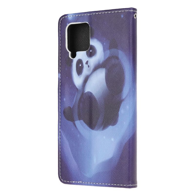 Etui Folio Samsung Galaxy A12 Przestrzeń Panda Ze Stringami