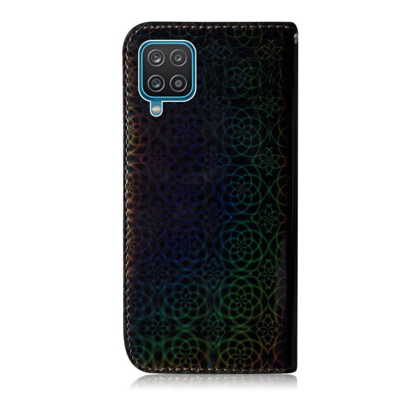 Etui Folio Samsung Galaxy A12 Szary Czarny Czysty Kolor