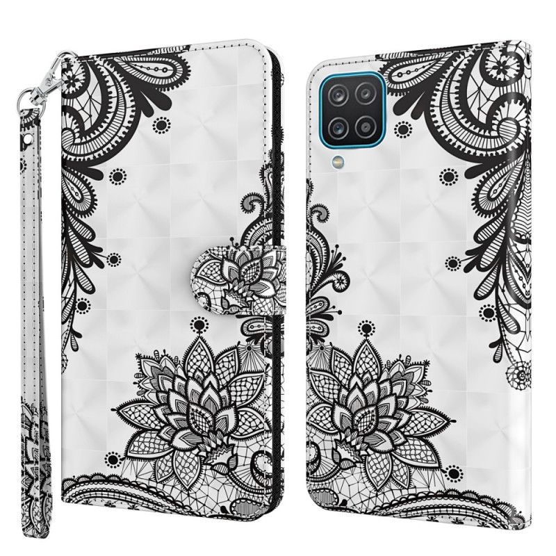 Etui Folio Samsung Galaxy A12 Szykowna Koronka Etui Ochronne