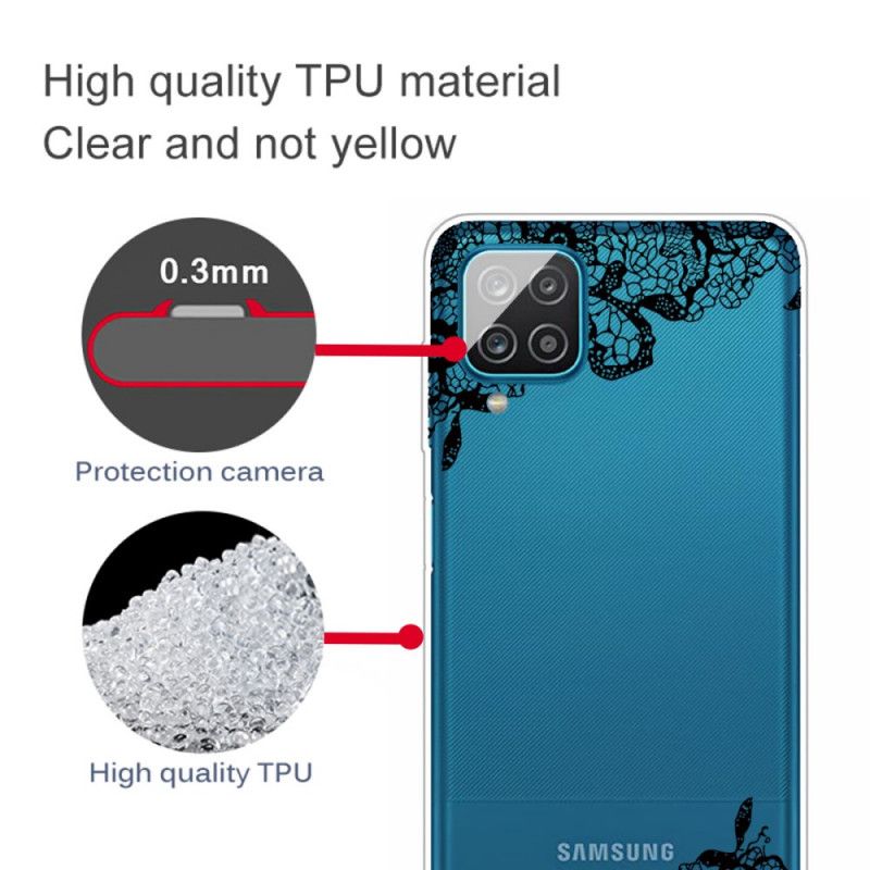 Etui Samsung Galaxy A12 Cienka Koronka