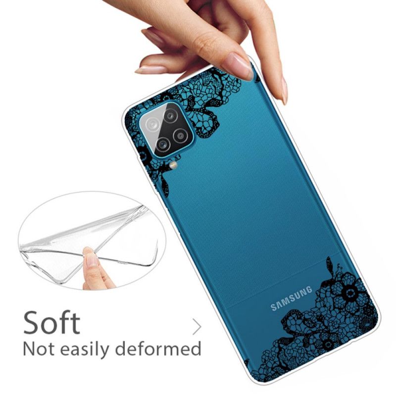 Etui Samsung Galaxy A12 Cienka Koronka