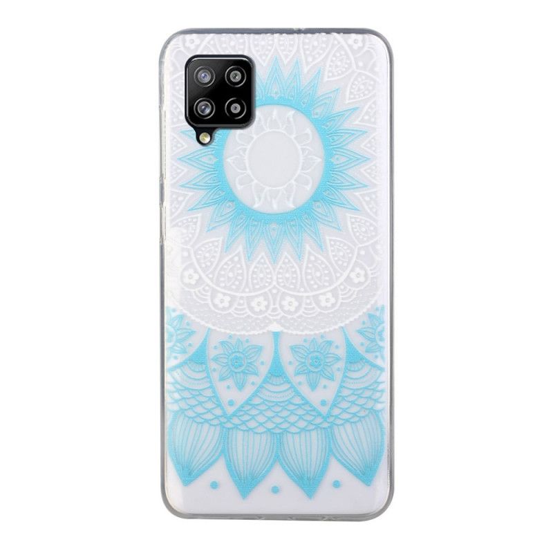 Etui Samsung Galaxy A12 Jasnoniebieski Różowy Przezroczysta Kolorowa Mandala Etui Ochronne