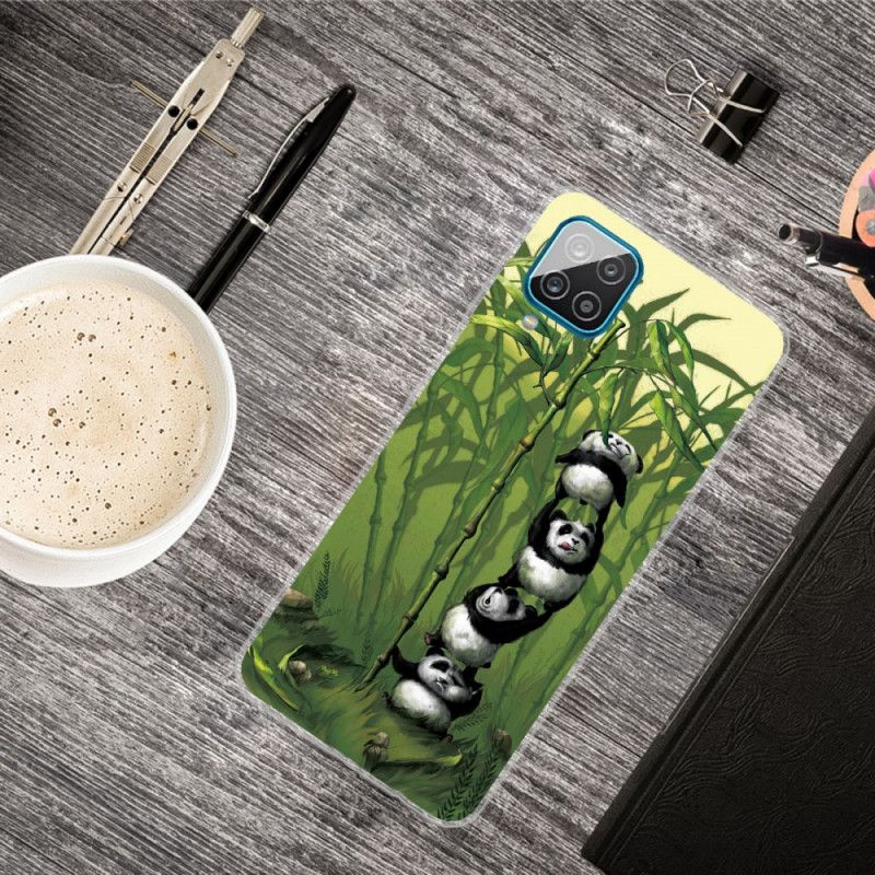 Etui Samsung Galaxy A12 Jasnoniebieski Zielony Kupa Pand