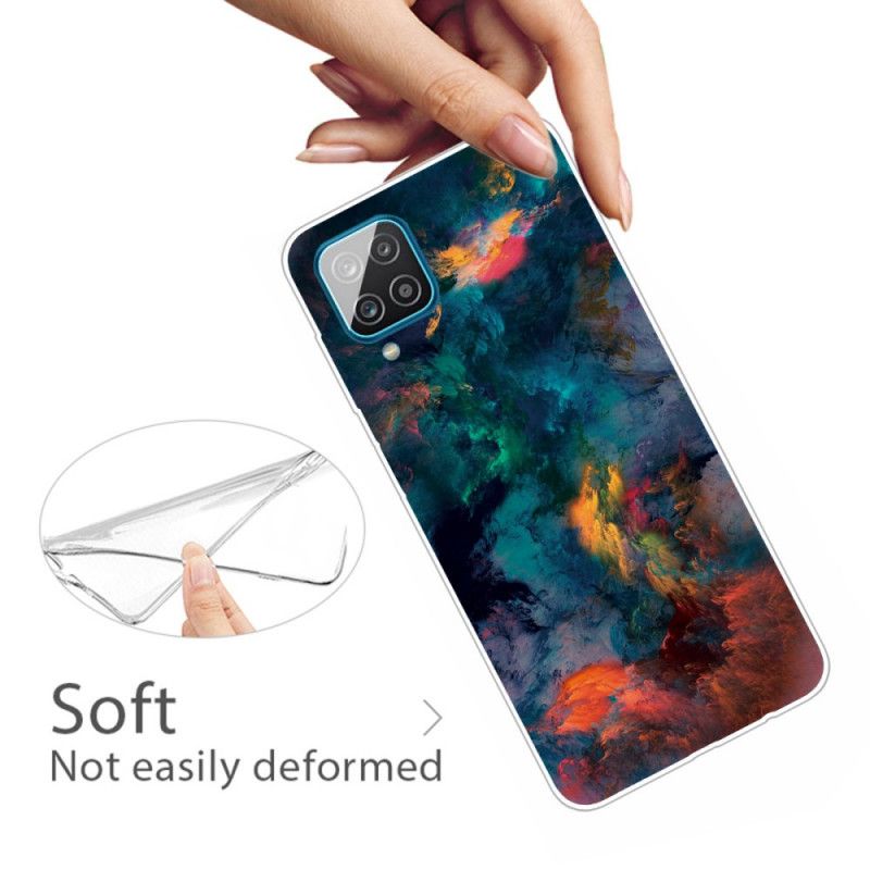 Etui Samsung Galaxy A12 Kolorowe Chmury