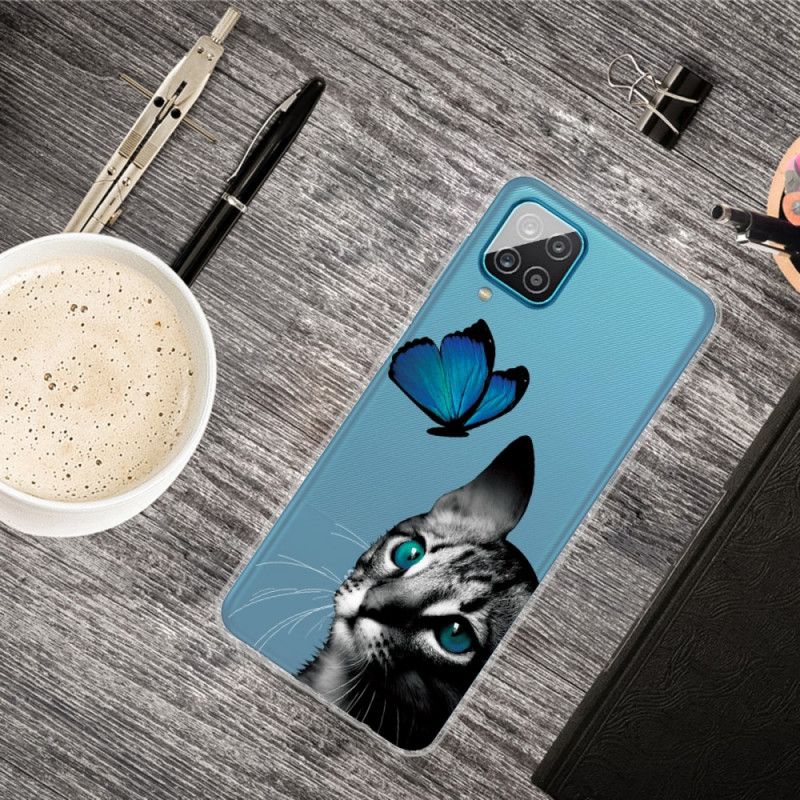 Etui Samsung Galaxy A12 Kot I Motyl Etui Ochronne