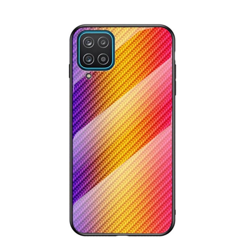 Etui Samsung Galaxy A12 Magenta Czarny Szkło Hartowane Z Włókna Węglowego Etui Ochronne