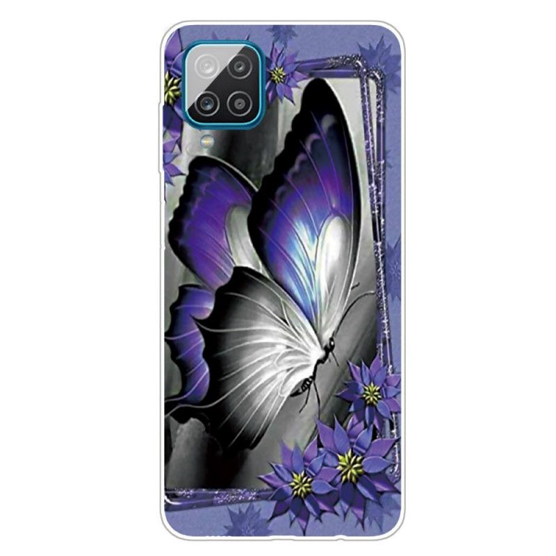 Etui Samsung Galaxy A12 Motyl Królewski