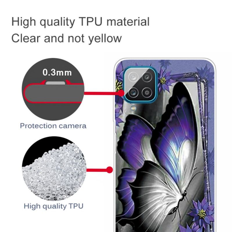 Etui Samsung Galaxy A12 Motyl Królewski