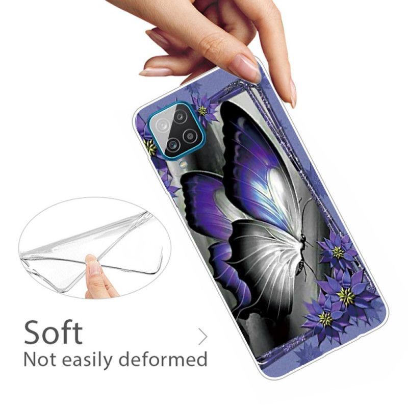 Etui Samsung Galaxy A12 Motyl Królewski