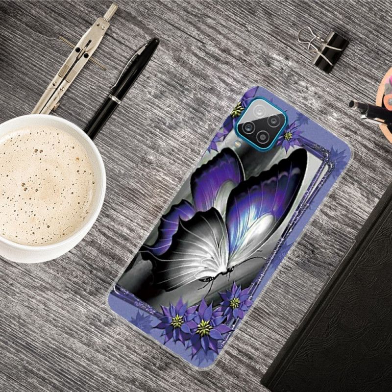 Etui Samsung Galaxy A12 Motyl Królewski