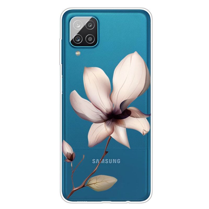 Etui Samsung Galaxy A12 Premium Kwiatowy Etui Ochronne