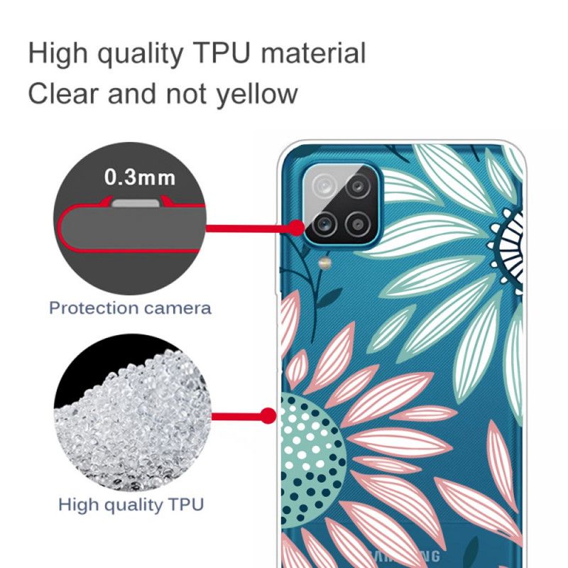 Etui Samsung Galaxy A12 Przezroczysty Kwiat