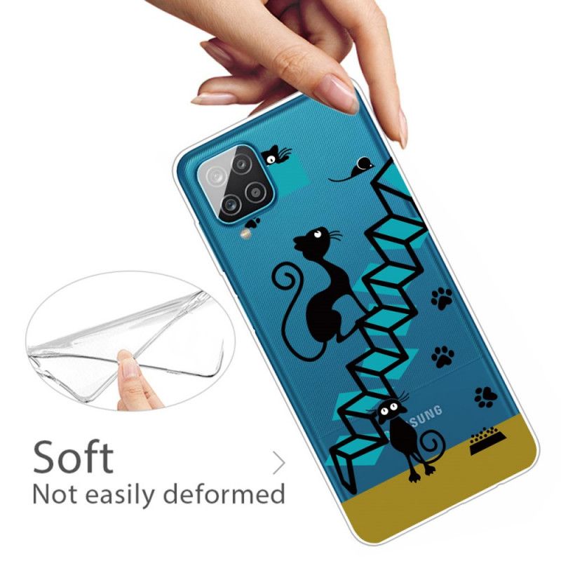 Etui Samsung Galaxy A12 Śmieszne Koty Etui Ochronne