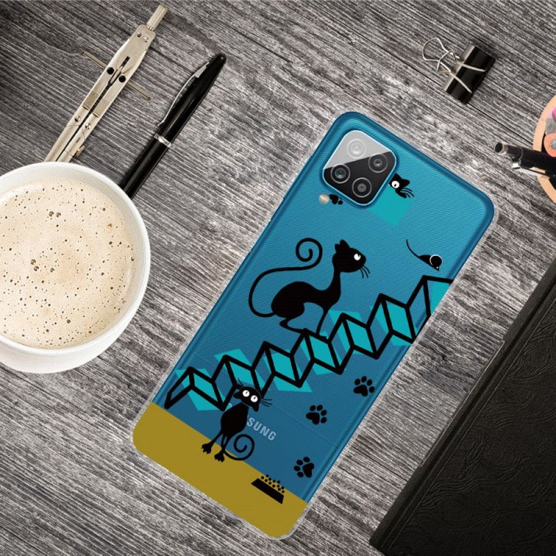 Etui Samsung Galaxy A12 Śmieszne Koty Etui Ochronne