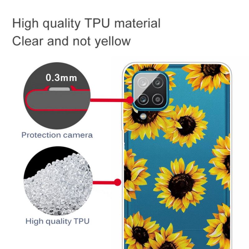 Etui Samsung Galaxy A12 Słoneczniki