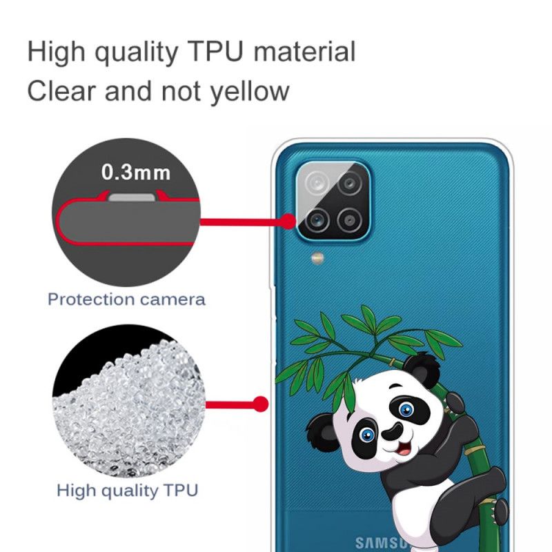 Futerały Samsung Galaxy A12 Etui na Telefon Przezroczysta Panda Na Bambusie