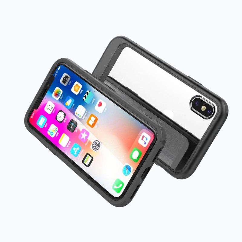 Etui iPhone XS Czarny Przezroczysty. Zdejmowany