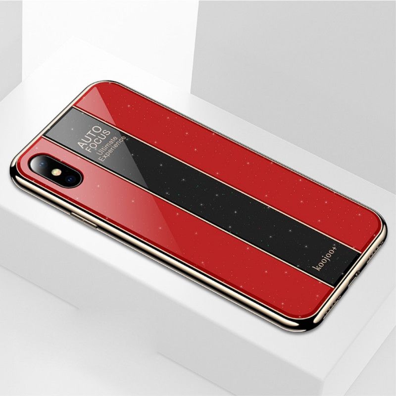 Etui iPhone XS Czerwony Czarny Luksusowa Hybryda Etui Ochronne